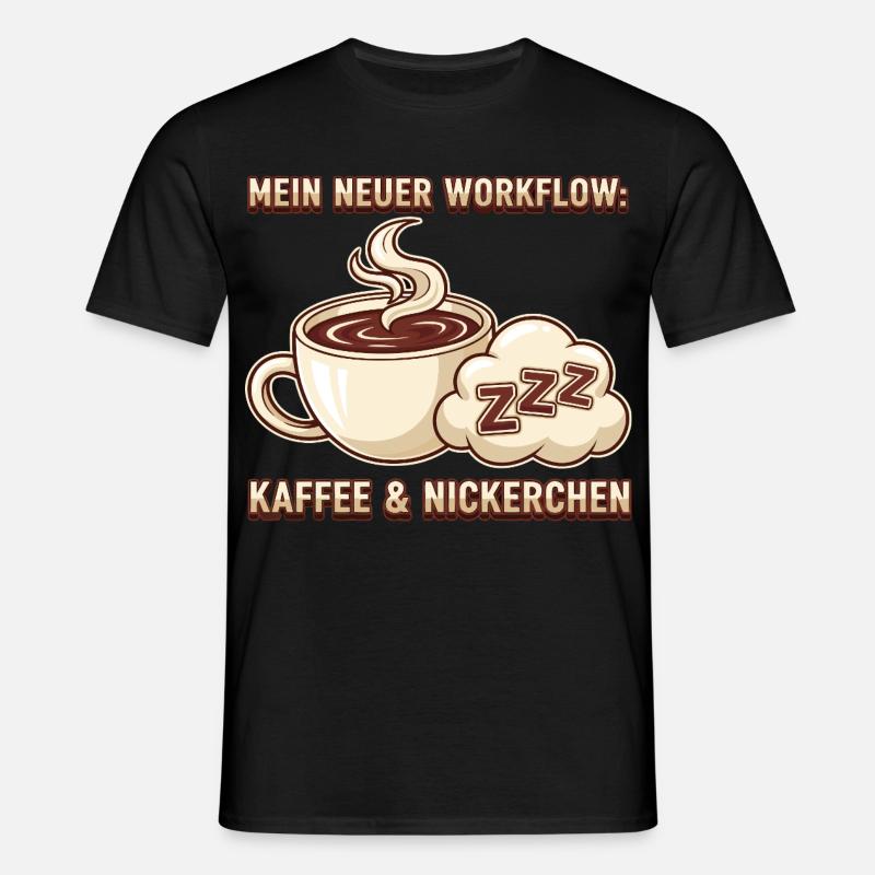Kaffee Nickerchen Workflow - Männer T-Shirt - Schwarz