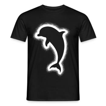 Dolphin Dolphin Kids Men Boys Bottlenose dolphin - Men's T-Shirt - black - Front - AI Model Male 178 light (178cm)