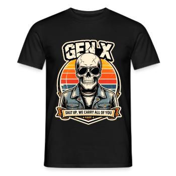Skull Sunset Denim Rider - Men's T-Shirt - black - Front - AI Model Male 178 light (178cm)