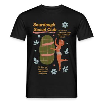 Sourdough Social Club Bread Baking Baker - Men's T-Shirt - black - Front - AI Model Male 178 light (178cm)