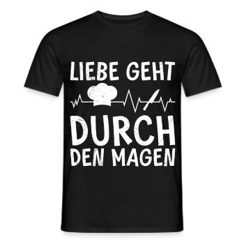 Kochen LIEBE GEHT DURCH DEN MAGEN Lustiges - Männer T-Shirt - Schwarz - Vorne - AI Model Male 178 light (178cm)
