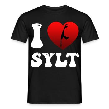 Nordsee Urlaub ICH LIEBE SYLT Lustiges - Männer T-Shirt - Schwarz - Vorne - AI Model Male 178 light (178cm)