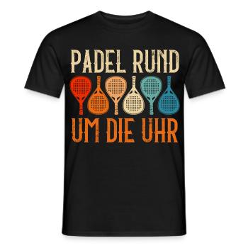 Padel Sport PADEL RUND UM DIE UHR Lustig - Männer T-Shirt - Schwarz - Vorne - AI Model Male 178 light (178cm)