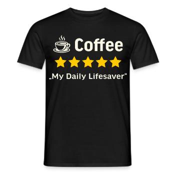 Coffee 5 stars – My daily lifesaver - Men's T-Shirt - black - Front - AI Model Male 178 light (178cm)