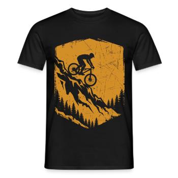 Mountainbike Shirt für Downhill Biker - Männer T-Shirt - Schwarz - Vorne - AI Model Male 178 light (178cm)