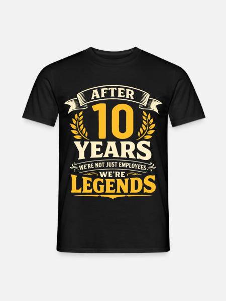 10 Jähriges Firmenjubiläum Dienstjubiläum Arbeit - Männer T-Shirt - Schwarz