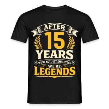 15 Year Company Anniversary Service Anniversary Work - Men's T-Shirt - black - Front - AI Model Male 178 light (178cm)