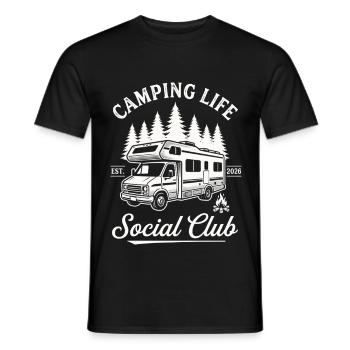 Conception de la vie de camping pour les amateurs de camping-car - T-shirt homme - noir - Devant - AI Model Male 178 light (178cm)
