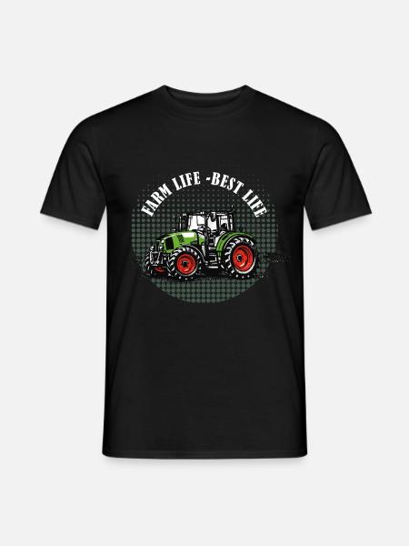 Farm Life – Grüner Traktor Vintage Halftone - Männer T-Shirt - Schwarz