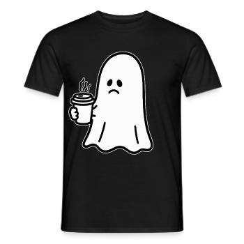 Geist Kaffee Halloween Süßes oder Saures - Männer T-Shirt - Schwarz - Vorne - AI Model Male 178 light (178cm)