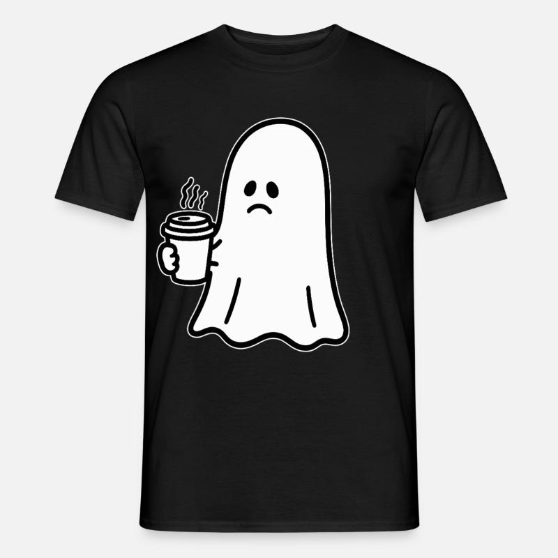 Geist Kaffee Halloween Süßes oder Saures - Männer T-Shirt - Schwarz