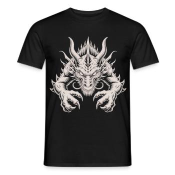 Fantasy Drachen T-Shirt – Mythologie Drache - Männer T-Shirt - Schwarz - Vorne - AI Model Male 178 light (178cm)