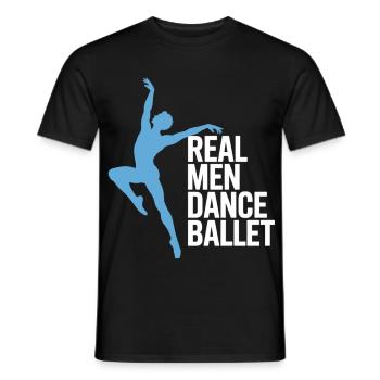T-shirt de ballet de danse masculine – Danseur de ballet - T-shirt homme - noir - Devant - AI Model Male 178 light (178cm)