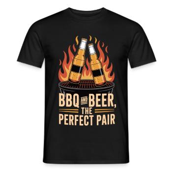BBQ Bier T-Shirt – Grillen Bier Geschenk - Männer T-Shirt - Schwarz - Vorne - AI Model Male 178 light (178cm)