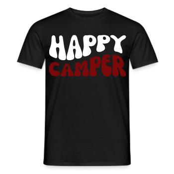 Happy Camper lettering Outdoor - Men's T-Shirt - black - Front - AI Model Male 178 light (178cm)