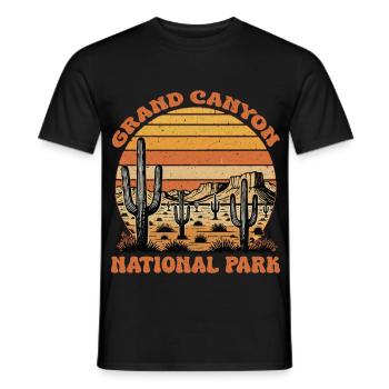 Grand Canyon Nationalpark Retro - Männer T-Shirt - Schwarz - Vorne - AI Model Male 178 light (178cm)