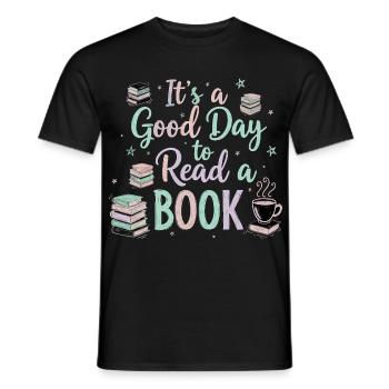 Bonjour Lire le livre - T-shirt homme - noir - Devant - AI Model Male 178 light (178cm)