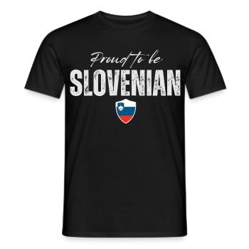 Proud Slovenian, hergestellt in Slowenien - Männer T-Shirt - Schwarz - Vorne - AI Model Male 178 light (178cm)
