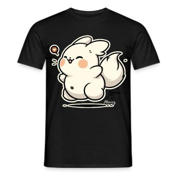Kawaii Happy Bunny Sticker - Men's T-Shirt - black - Front - AI Model Male 178 light (178cm)