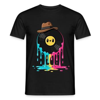 Vinyl Record Vinyl Retro - Men's T-Shirt - black - Front - AI Model Male 178 light (178cm)