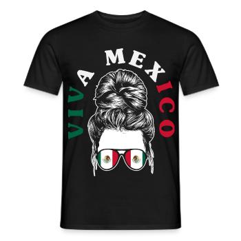 Mexiko Stolz & Heimat Mexikaner Mexico Flagge - Männer T-Shirt - Schwarz - Vorne - AI Model Male 178 light (178cm)