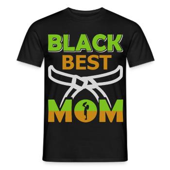 Black Best Mom Shirt Proud Mother Gift - Men's T-Shirt - black - Front - AI Model Male 178 light (178cm)
