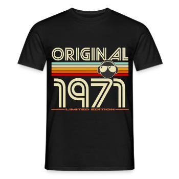Original 1971 Edition Retro - Men's T-Shirt - black - Front - AI Model Male 178 light (178cm)