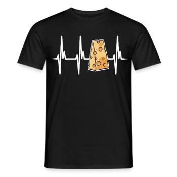 I love Swiss cheese - Men's T-Shirt - black - Front - AI Model Male 178 light (178cm)