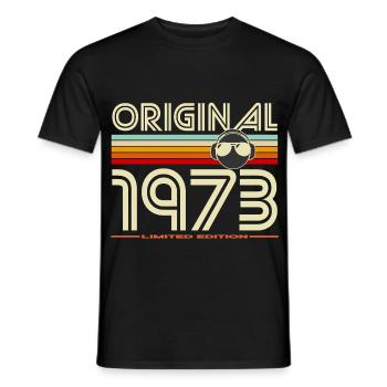 Original 1973 édition limitée rétro - T-shirt homme - noir - Devant - AI Model Male 178 light (178cm)