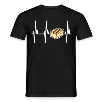 I love halloumi cheese - Men's T-Shirt - black - Front - AI Model Male 178 light (178cm)