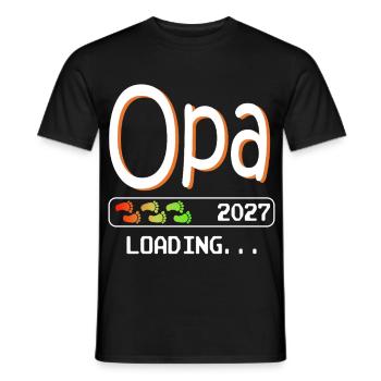 Grandpa-to-be 2027 loading future grandfather - Men's T-Shirt - black - Front - AI Model Male 178 light (178cm)