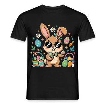 Frohe Ostern Cooler Hase - Männer T-Shirt - Schwarz - Vorne - AI Model Male 178 light (178cm)