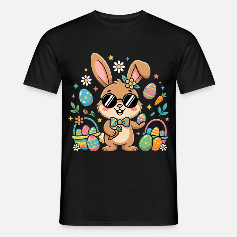 Happy Easter Cool Bunny - Men's T-shirt - black