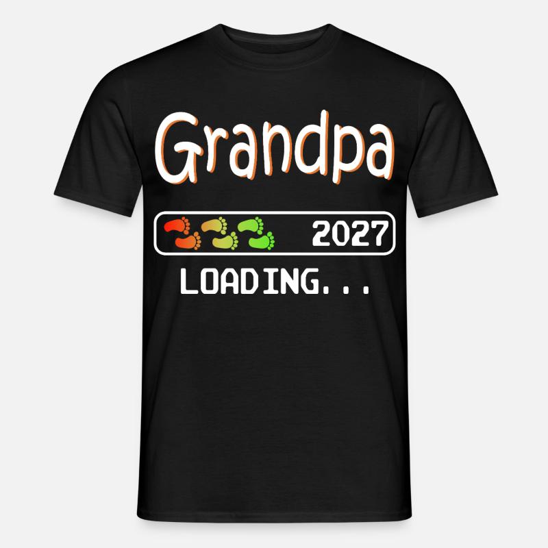 Werdender Opa 2027 loading zukünftiger Großvater - Männer T-Shirt - Schwarz