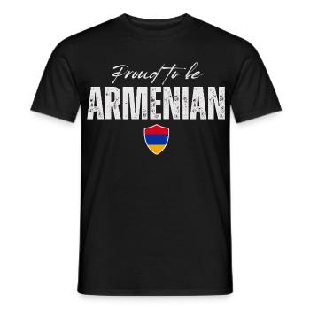 Proud to be Armenian, made in Armenia - Men's T-Shirt - black - Front - AI Model Male 178 light (178cm)