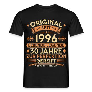 Original seit 1996 – Lebende Legende 30 Jahre - Männer T-Shirt - Schwarz - Vorne - AI Model Male 178 light (178cm)