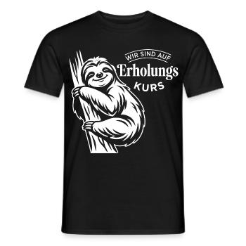 Wir sind auf Erholungskurs – Faultier Relax Design - Männer T-Shirt - Schwarz - Vorne - AI Model Male 178 light (178cm)