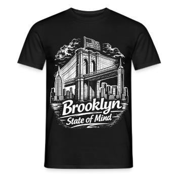 Brooklyn State of Mind Bridge New York NYC - Men's T-Shirt - black - Front - AI Model Male 178 light (178cm)