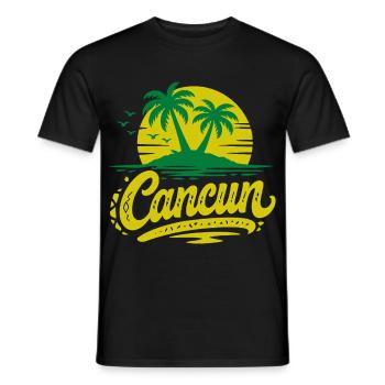 Souvenir de Noël des palmiers rétro de Cancun - T-shirt homme - noir - Devant - AI Model Male 178 light (178cm)