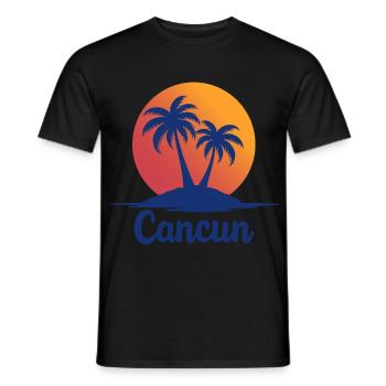 Souvenir de Noël des palmiers rétro de Cancun - T-shirt homme - noir - Devant - AI Model Male 178 light (178cm)