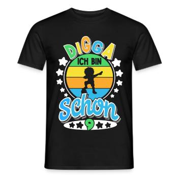 9th Birthday Football - Men's T-Shirt - black - Front - AI Model Male 178 light (178cm)