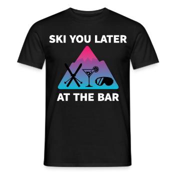 Skiez-vous plus tard au bar - T-shirt homme - noir - Devant - AI Model Male 178 light (178cm)