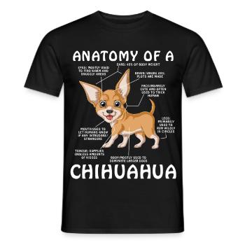 T-shirt Chihuahua Anatomie – T-shirt Dog Lover - T-shirt homme - noir - Devant - AI Model Male 178 light (178cm)