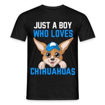 Le garçon qui aime la chemise de Chihuahuas - T-shirt homme - noir - Devant - AI Model Male 178 light (178cm)