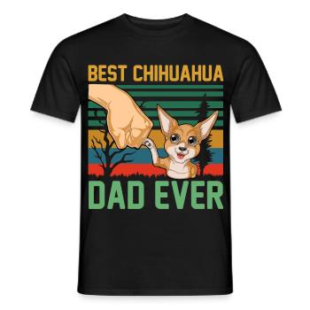 Best Chihuahua Dad Ever Retro Tee - Men's T-Shirt - black - Front - AI Model Male 178 light (178cm)