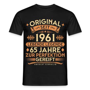 Original seit 1961 – Lebende Legende 65 Jahre - Männer T-Shirt - Schwarz - Vorne - AI Model Male 178 light (178cm)