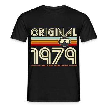 Original 1979 Retro Stripes Tee - T-shirt homme - noir - Devant - AI Model Male 178 light (178cm)