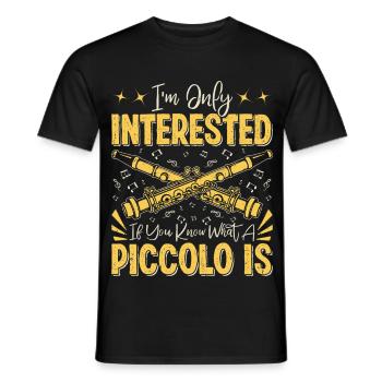  Piccoloist Marching Band Instrument Musician - Men's T-Shirt - black - Front - AI Model Male 178 light (178cm)