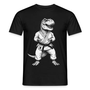 Judo Dinosaurier Judoka Kinder Jungen Kampfsport - Männer T-Shirt - Schwarz - Vorne - AI Model Male 178 light (178cm)