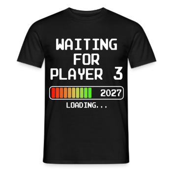 Werdender Papa 2027 Bald Mama Waiting For Player 3 - Männer T-Shirt - Schwarz - Vorne - AI Model Male 178 light (178cm)